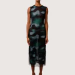 Abstract Camouflage Mesh Dress
