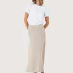 Soft Knit Beige Maxi Skirt