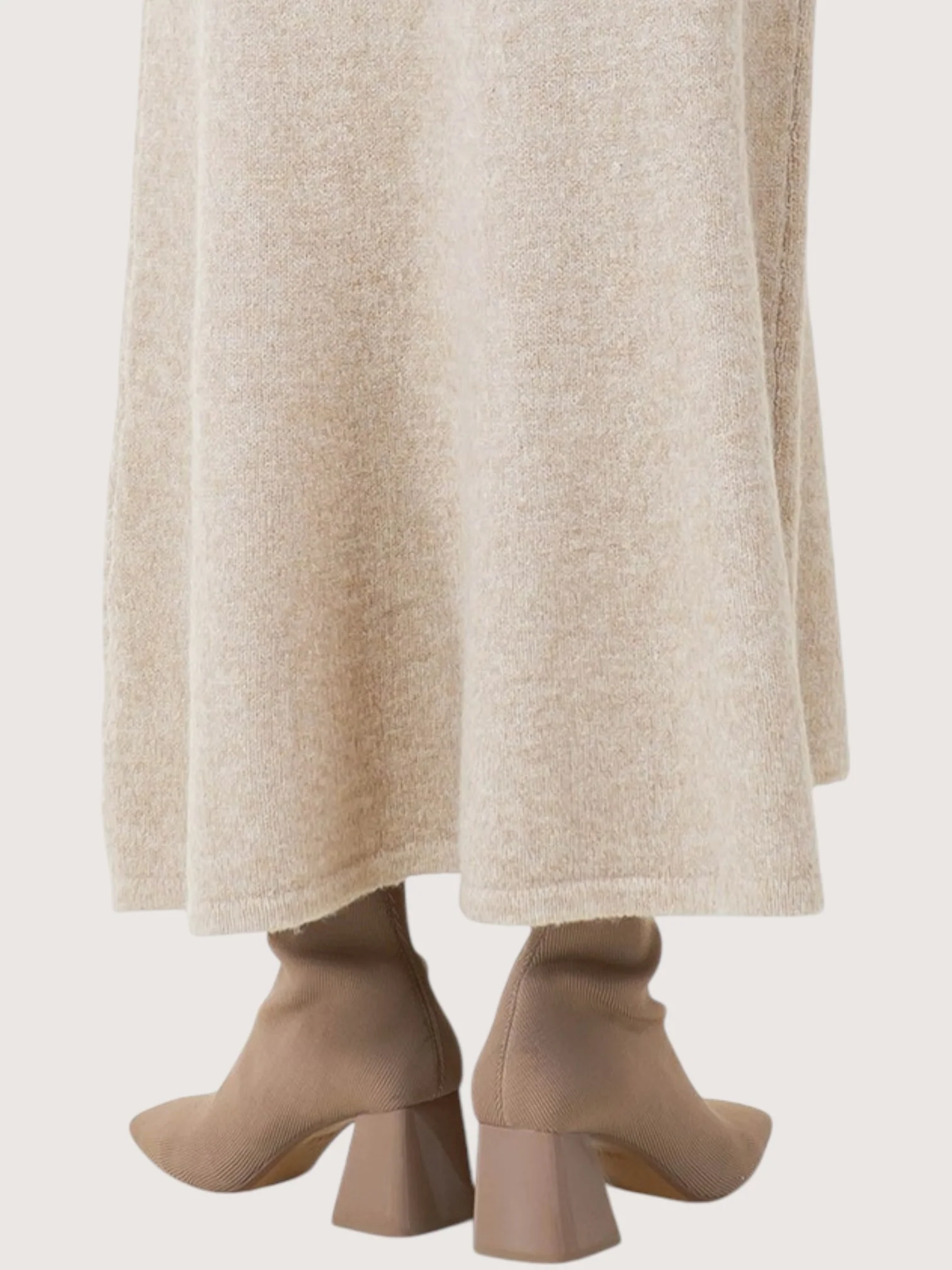 Soft Knit Beige Maxi Skirt - Image 4
